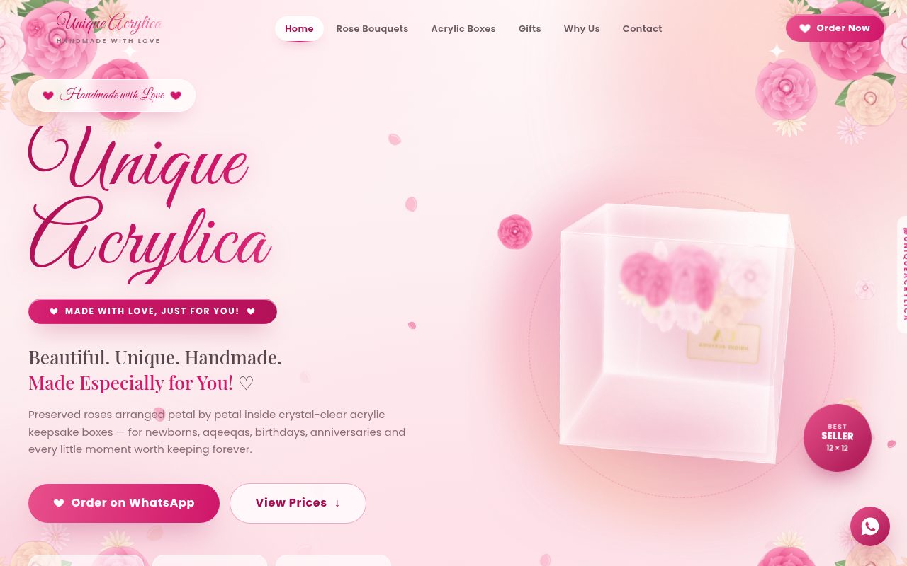 Acrylica website design